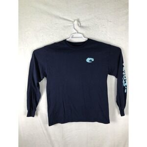 Costa Shirt Mens Large Navy Blue Long Sleeve Born On The Water Graphic Fishing